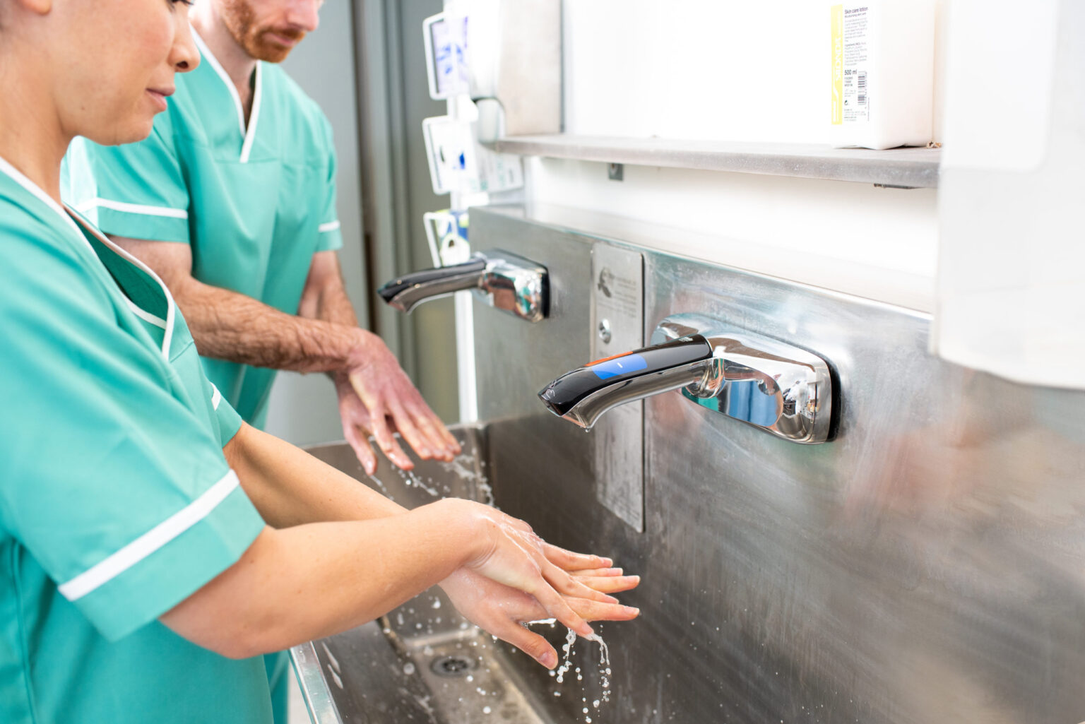 Image of carers washing their hands